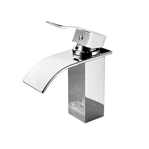 Mezclador lavamano cascada baja cromada Mono