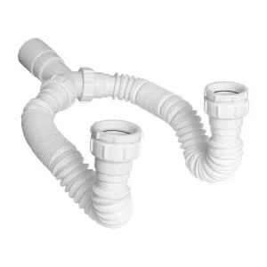 Sifon acordeon blanco doble