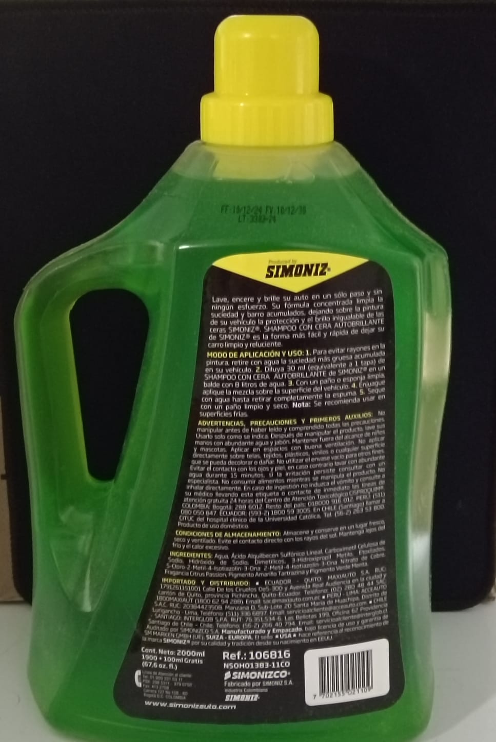 Shampoo Simoniz con Cera Autobrillante 1900 Ml - Imagen 3