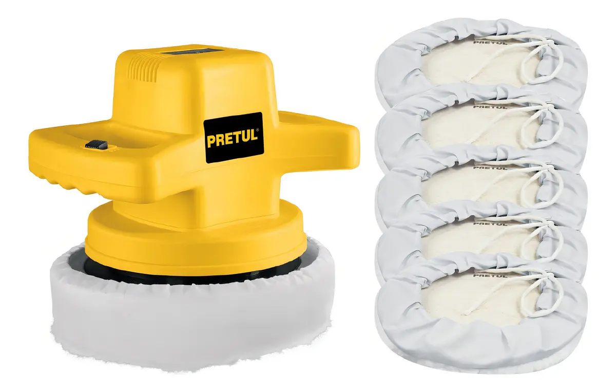Kit Pulidora 10 110 W+5 Borlas De Lana 26400 26401 Color Amarillo