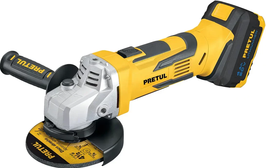 Esmeriladora Angular Inalámbrica 4-1/2'' 20v Pretul Esmi-20p Color Amarillo